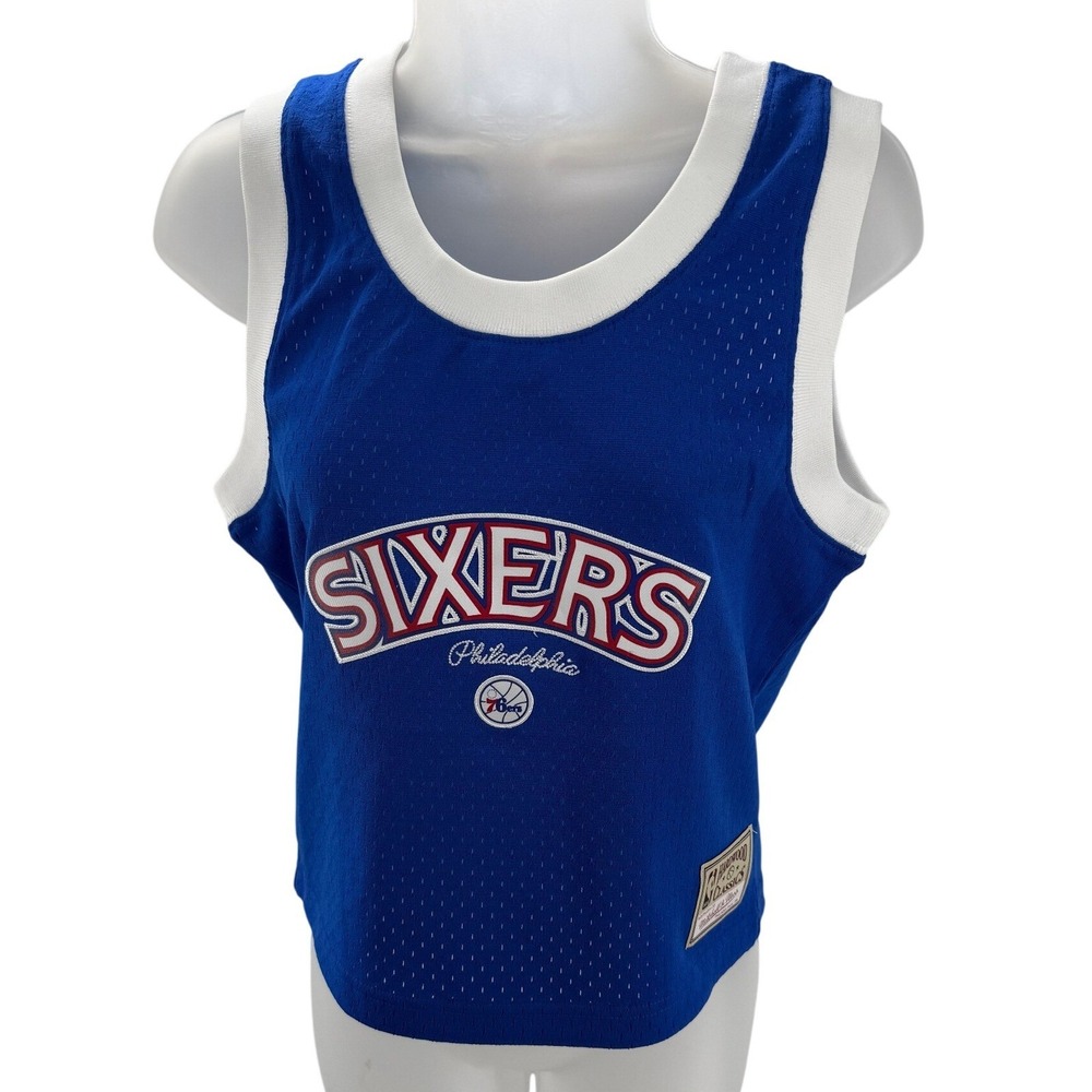 Mitchell & Ness Philadelphia 76ers Hardwood Classics Mesh Tank Top Blue Mens S